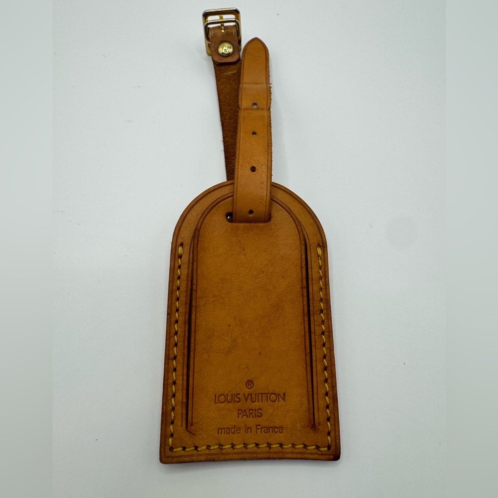 Authentic Louis Vuitton Vachetta Leather Travel Luggage Tag Large